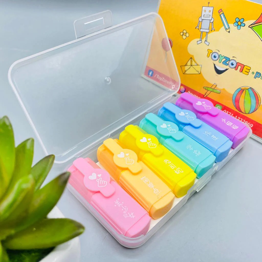 Set Of 6 Mini Candy Highlighter, Assorted Chisel Tip Marker Pen, Mini Size Marker Pen, Drawing Marker Pen For Kids Student, Fluorescent Coloring Pens for Student Office School Home Set Of 6 Mini Candy Highlighter, Assorted Chisel Tip Marker Pen, Mini Size Marker Pen, Drawing Marker Pen For Kids Student, Fluorescent Coloring Pens for Student Office School Home
